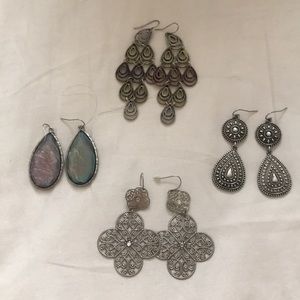 Silver pendant earrings